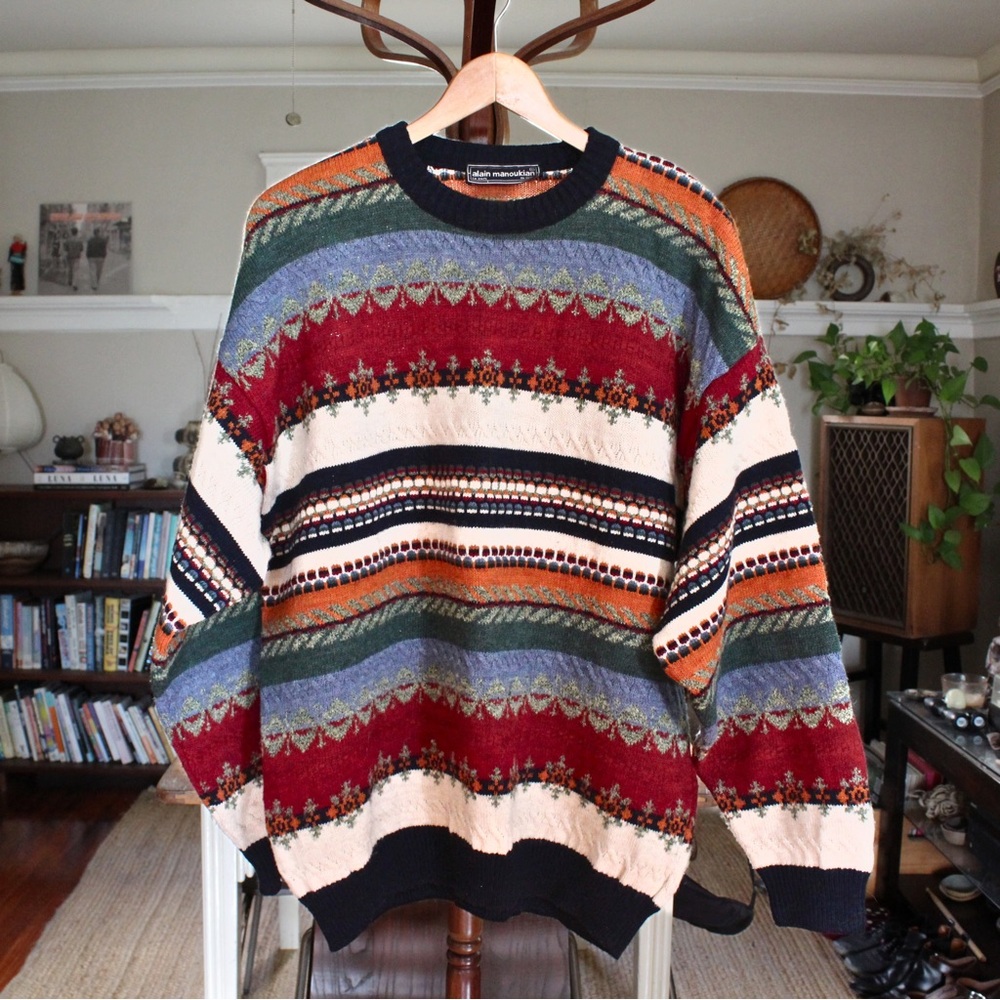 Alain Manoukian 90s vintage multicolor wool sweater, Size M